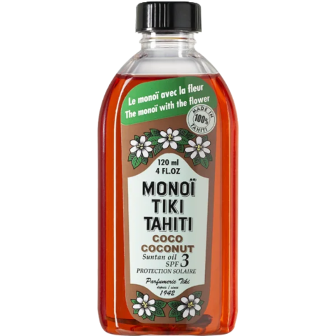Coconut - Bronz Perfect: Descoperă Uleiul de Plajă Monoi TIKI Tahiti Tiare Sun Tan SPF 6