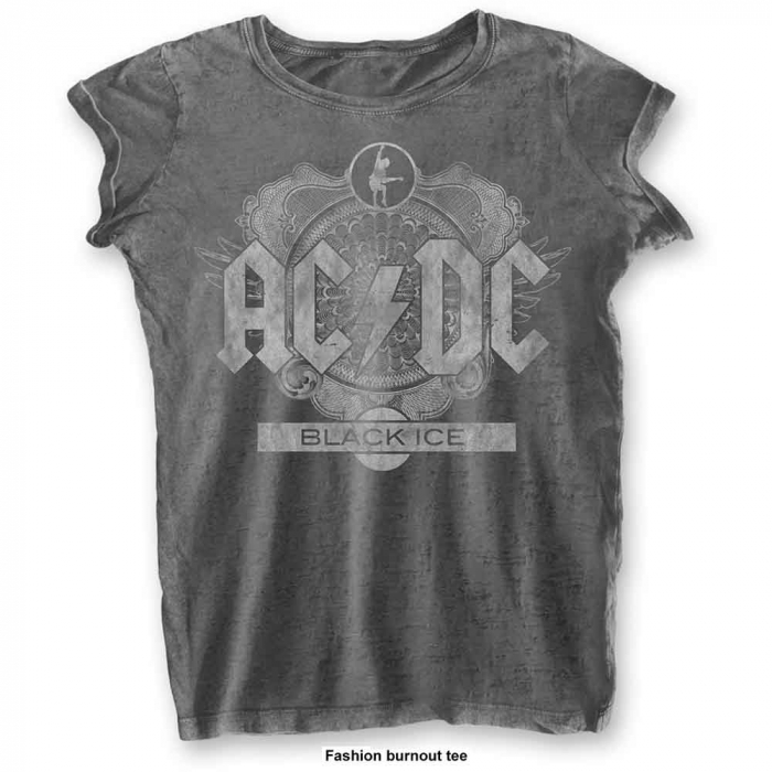 AC/DC Ladies T-Shirt: Black Ice (Burnout) [1]