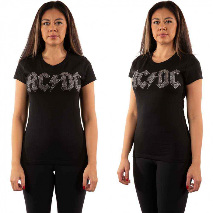 AC/DC Ladies T-Shirt: Logo (Embellished) [1]