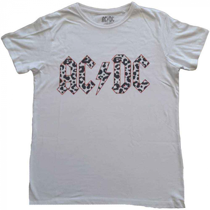 AC/DC Ladies T-Shirt: Mono Leopard Print Logo (8) [1]