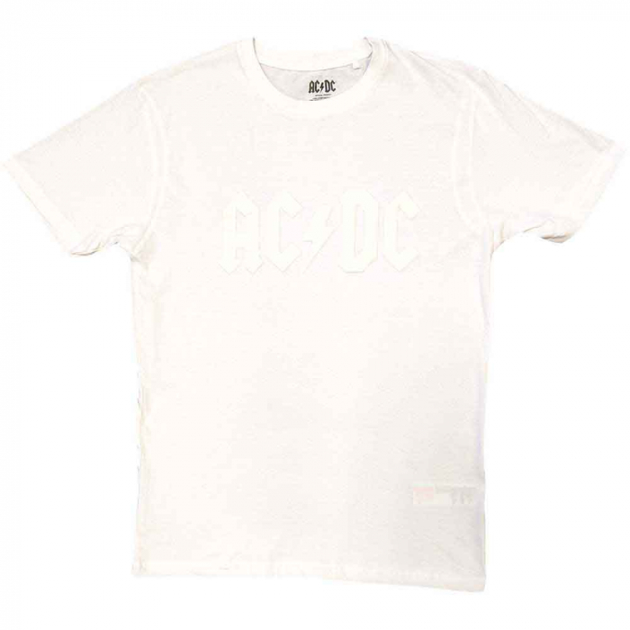 AC/DC Unisex Hi-Build T-Shirt: Logo (White-On-White) [1]