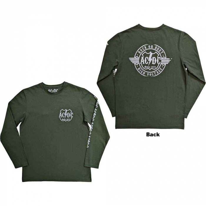 AC/DC Unisex Long Sleeve T-Shirt: Rock Or Bust (Back & Sleeve Print) [1]