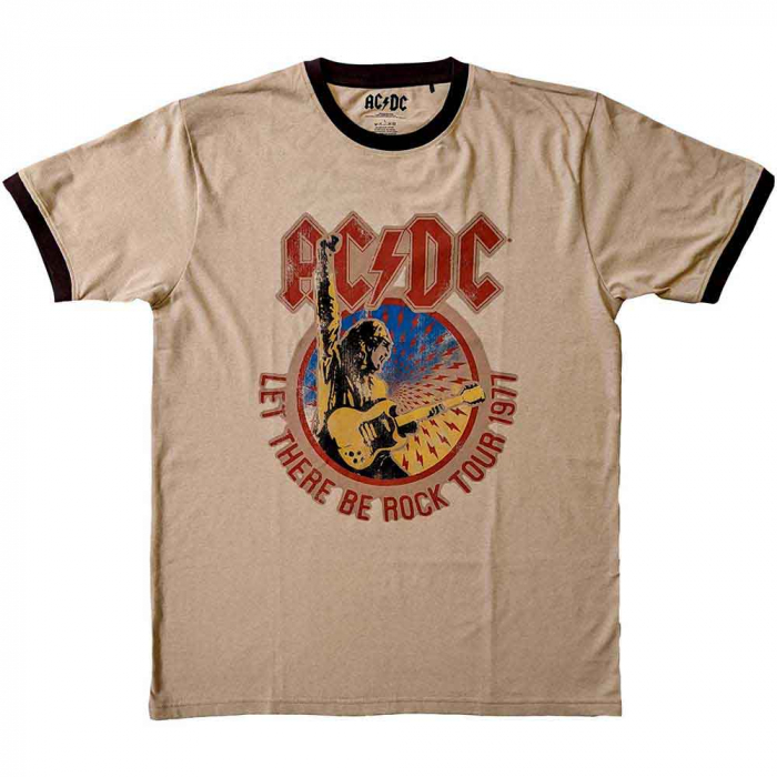 AC/DC Unisex Ringer T-Shirt: Let There Be Rock Tour '77 [1]