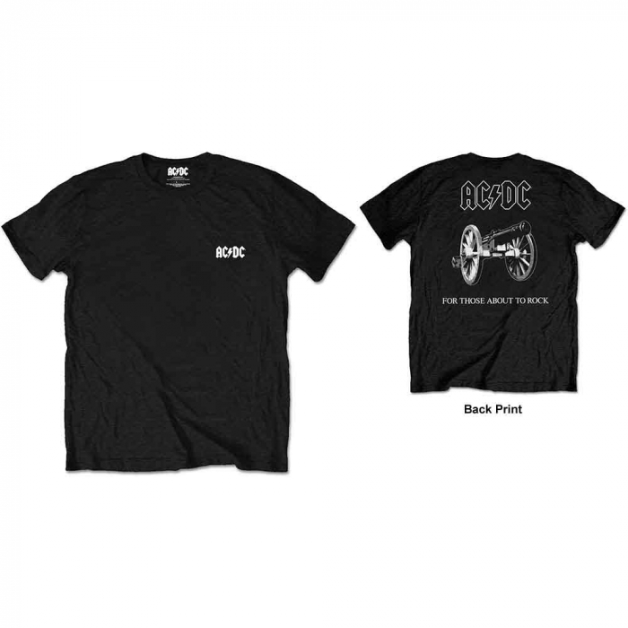 AC/DC Unisex T-Shirt: About To Rock (Back Print/Retail Pack) [1]