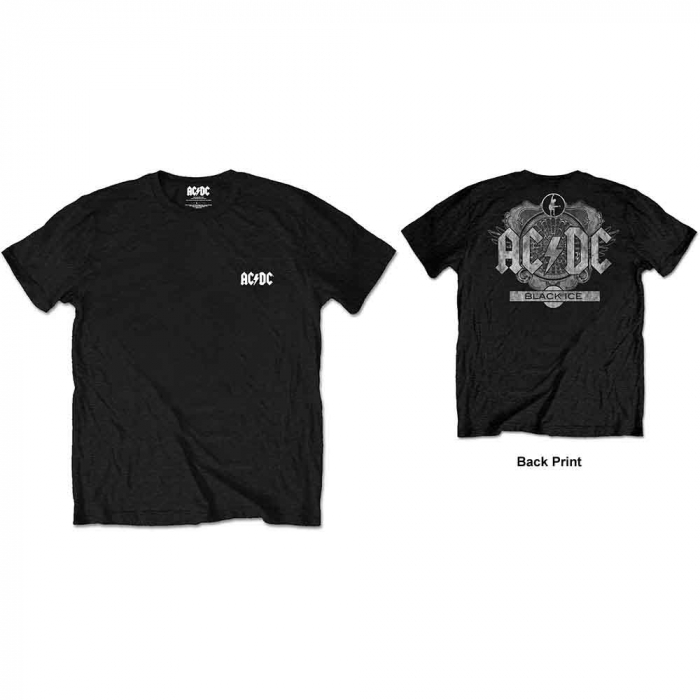 AC/DC Unisex T-Shirt: Black Ice (Back Print/Retail Pack) [1]
