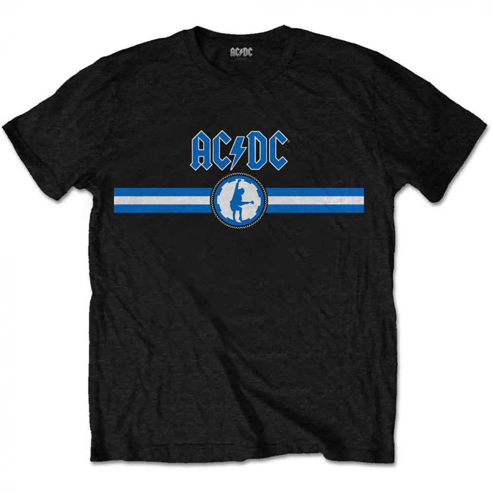 AC/DC Unisex T-Shirt: Blue Logo & Stripe [1]