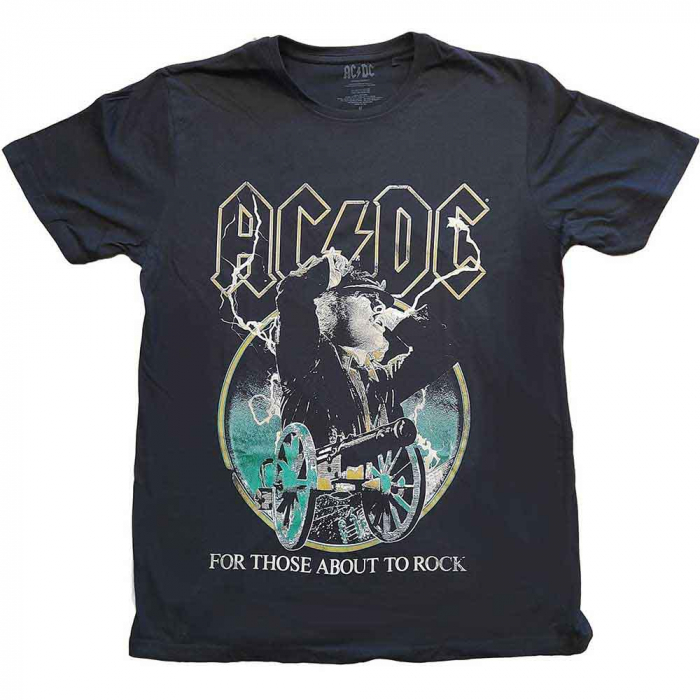 AC/DC Unisex T-Shirt: For Those About To Rock Yellow Outlines [1]