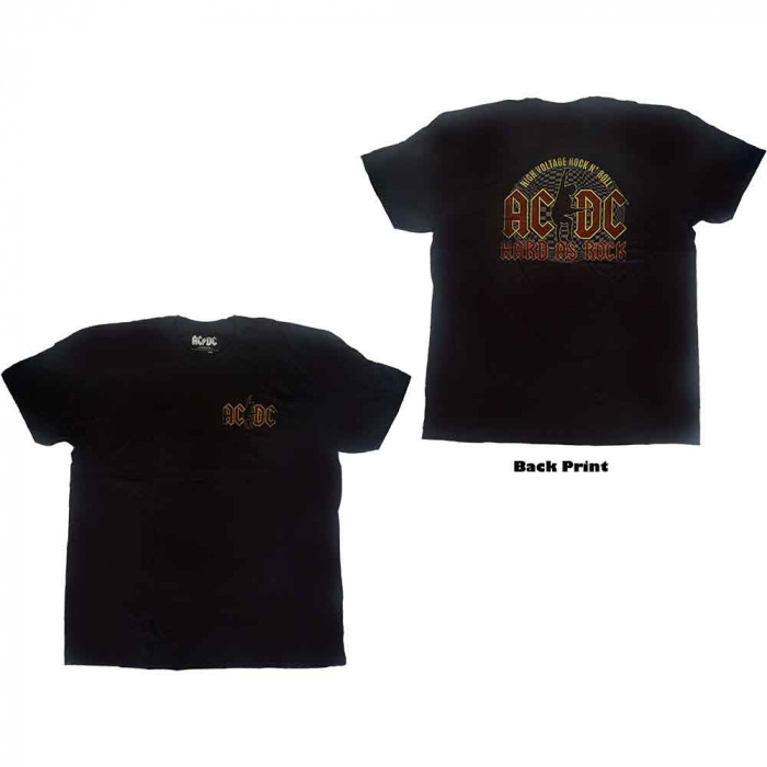 AC/DC Unisex T-Shirt: Hard As Rock (Back Print) [1]