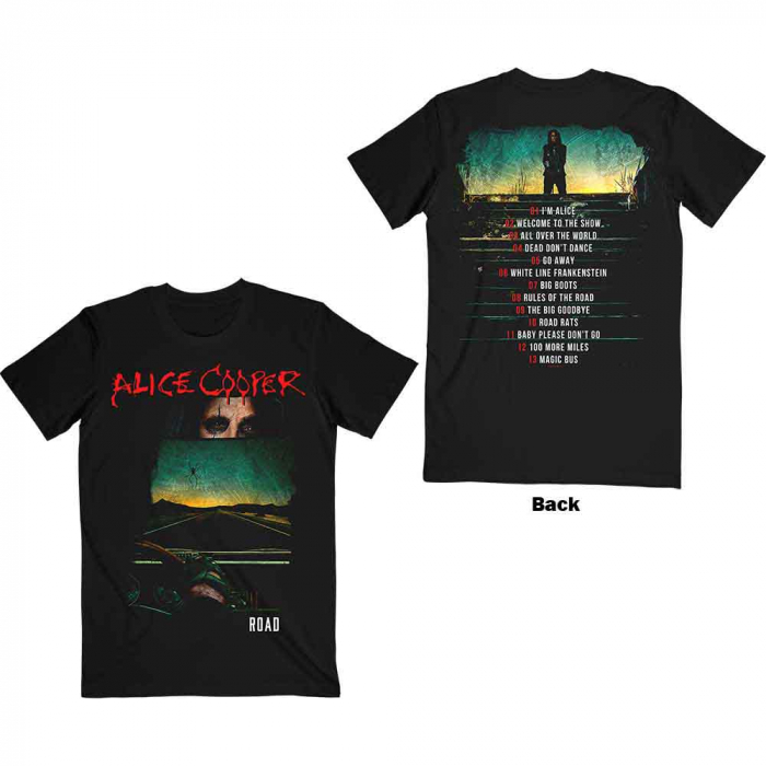 Alice Cooper Unisex T-Shirt: Road Cover Tracklist (Back Print) [1]