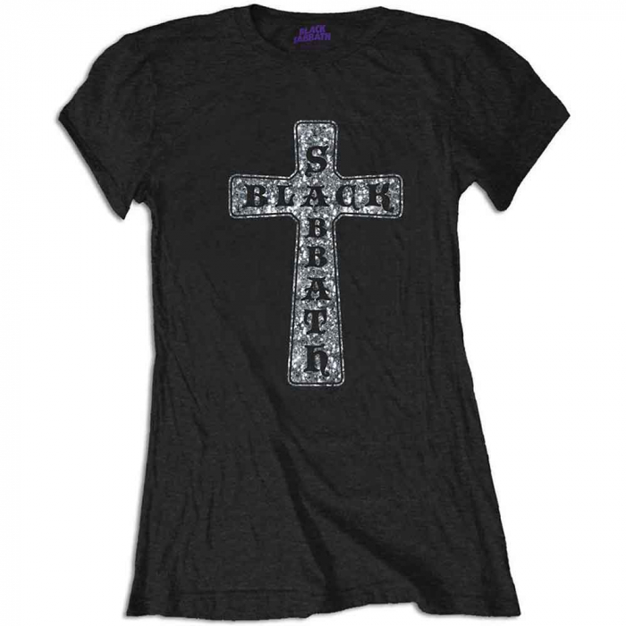 Black Sabbath Ladies T-Shirt: Cross (Embellished) [1]