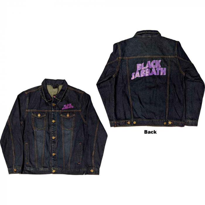 Black Sabbath Unisex Denim Jacket: Wavy Logo (Back Print) [1]