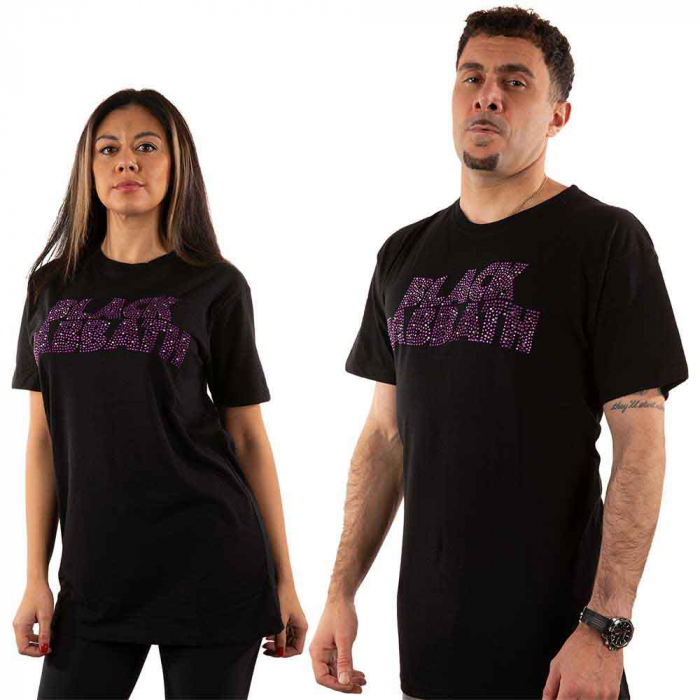 Black Sabbath Unisex T-Shirt: Wavy Logo (Embellished) [1]