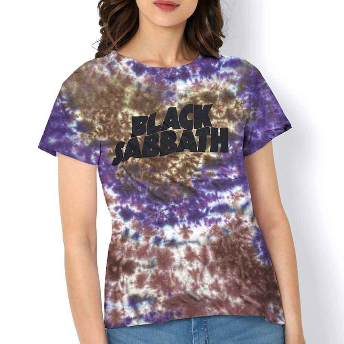Black Sabbath Unisex T-Shirt: Wavy Logo (Wash Collection) [1]