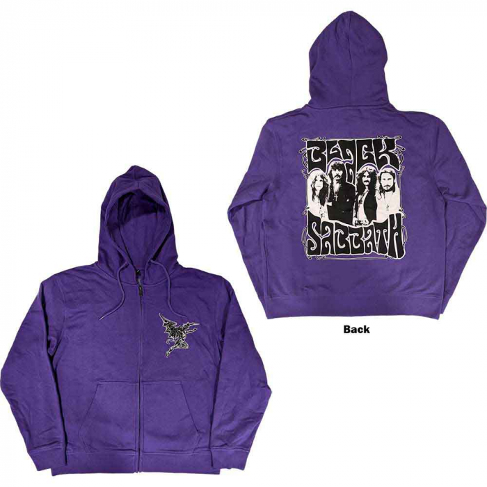 Black Sabbath Unisex Zipped Hoodie: Henry Pocket Logo (Back Print) [1]