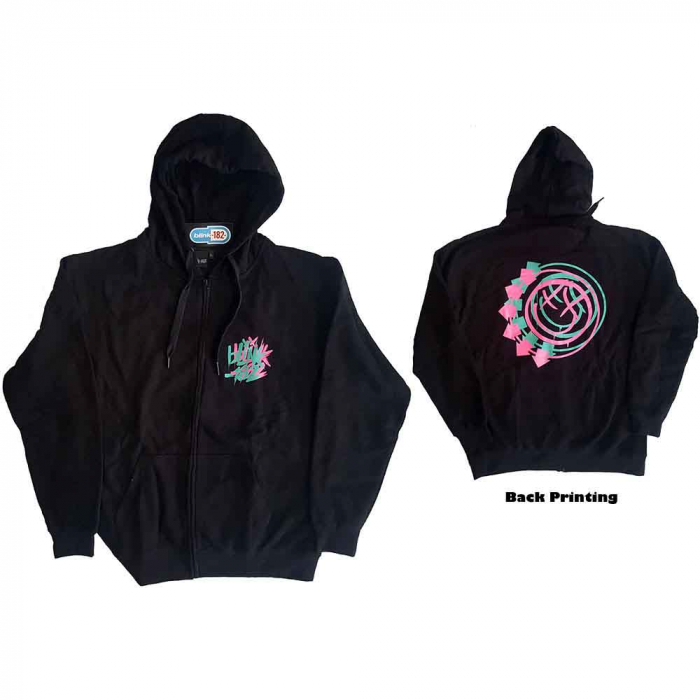 Blink-182 Unisex Zipped Hoodie: Double Six Arrow Smile (Back Print) [1]
