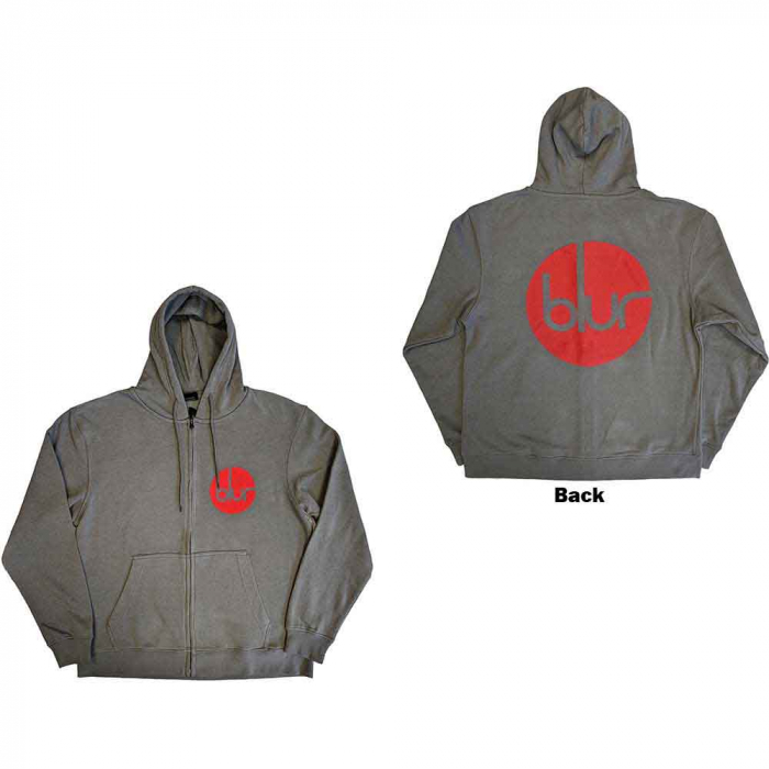Blur Unisex Zipped Hoodie: Circle Logo (Back Print) [1]