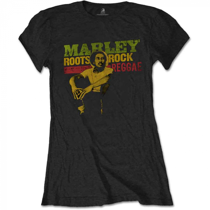 Bob Marley Ladies T-Shirt: Roots, Rock, Reggae [1]