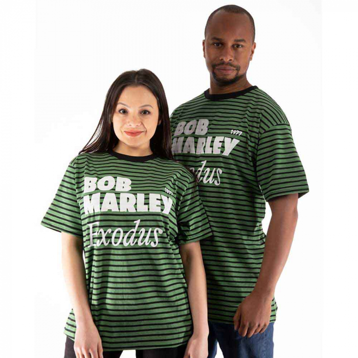 Bob Marley Unisex T-Shirt: Exodus (Striped) [1]