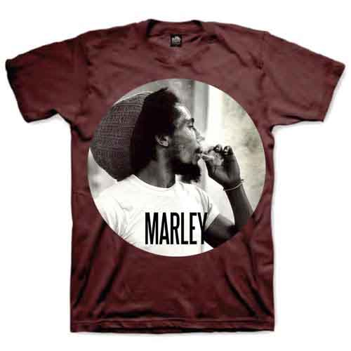 Bob Marley Unisex T-Shirt: Smokin Circle [1]