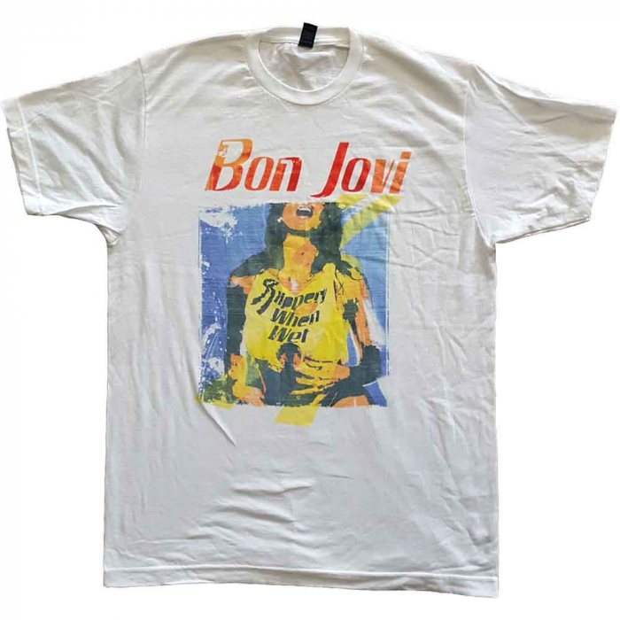 Bon Jovi Unisex T-Shirt: Slippery When Wet Original Cover [1]