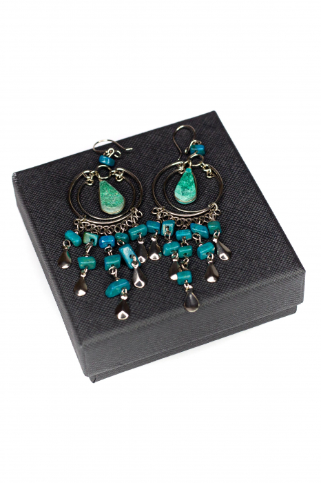 Cercei Handmade Lacrima - Turcoaz [1]
