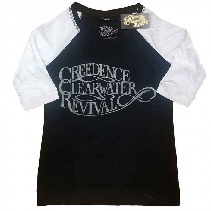 Creedence Clearwater Revival Ladies Raglan T-Shirt: Vintage Logo [1]