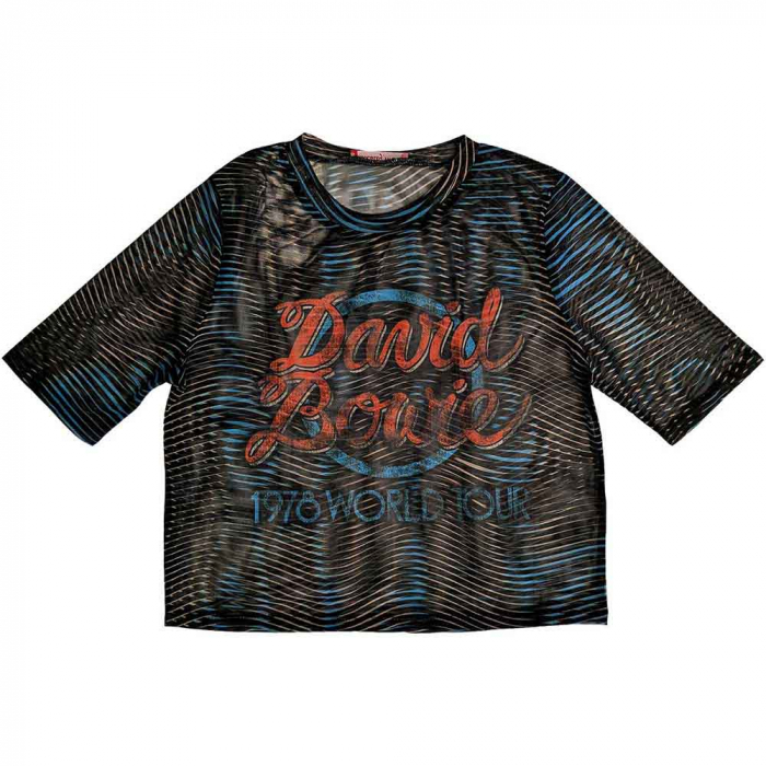David Bowie Ladies Crop Top: 1979 World Tour (Mesh) [1]