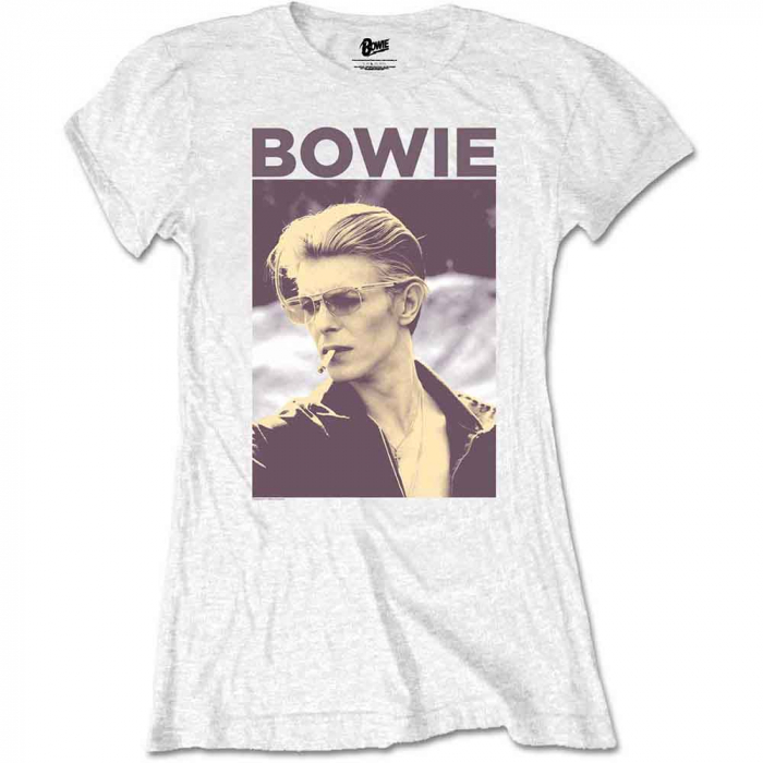 David Bowie Ladies T-Shirt: Smoking (Retail Pack) [1]