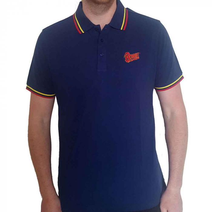 David Bowie Unisex Polo Shirt: Flash Logo [1]
