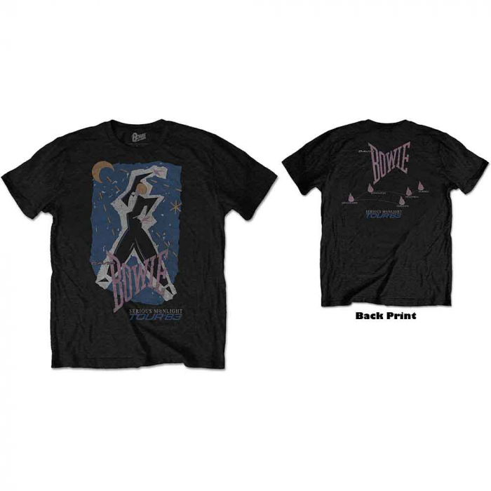 David Bowie Unisex T-Shirt: 83' Tour (Back Print) [1]