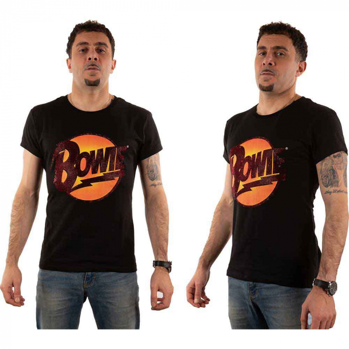 David Bowie Unisex T-Shirt: Diamond Dogs Logo (Embellished) [1]