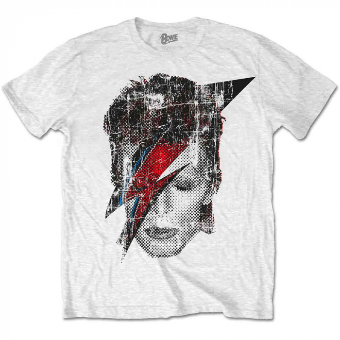 David Bowie Unisex T-Shirt: Halftone Flash Face [1]