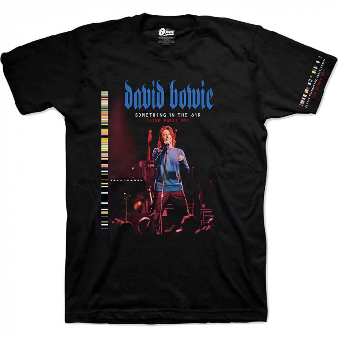 David Bowie Unisex T-Shirt: Live In Paris (Sleeve Print) [1]