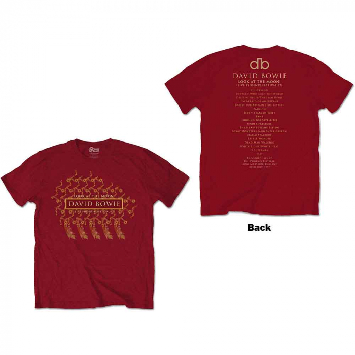 David Bowie Unisex T-Shirt: Pheonix Festival (Back Print) [1]