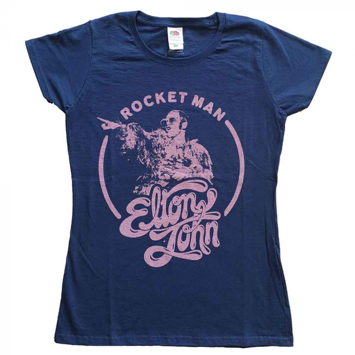 Elton John Ladies T-Shirt: Rocketman Circle Point [1]
