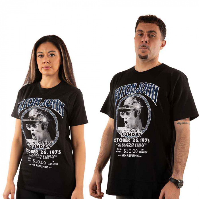 Elton John Unisex T-Shirt: In Concert (Embellished) [1]