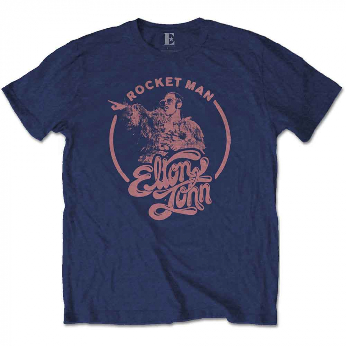Elton John Unisex T-Shirt: Rocketman Circle Point [1]