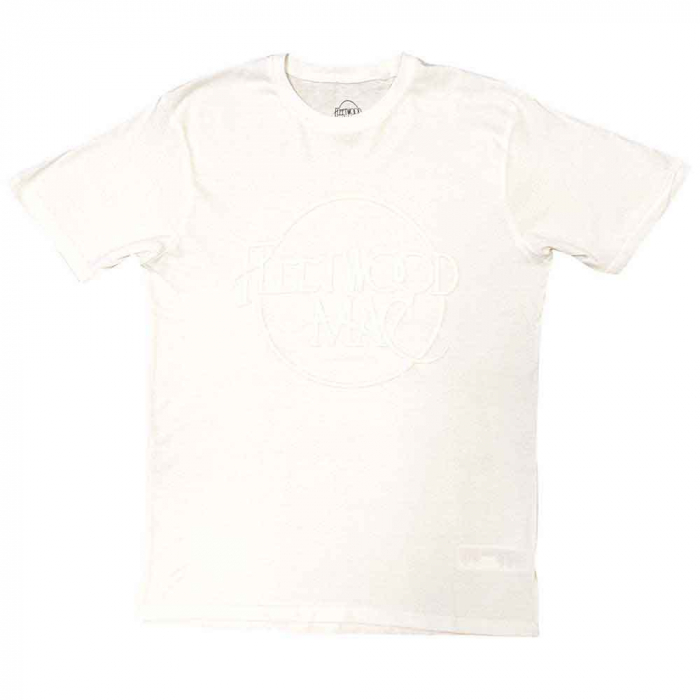 Fleetwood Mac Unisex Hi-Build T-Shirt: Classic Logo (White-On-White) [1]