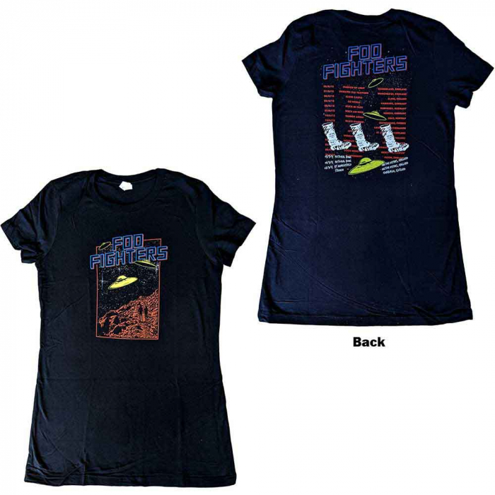 Foo Fighters Ladies T-Shirt: UFOS 2015 European Tour (Ex-Tour & Back Print) [1]