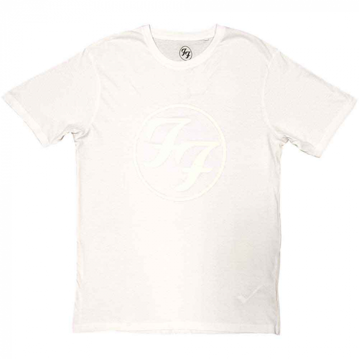 Foo Fighters Unisex Hi-Build T-Shirt: FF Logo (White-On-White) [1]