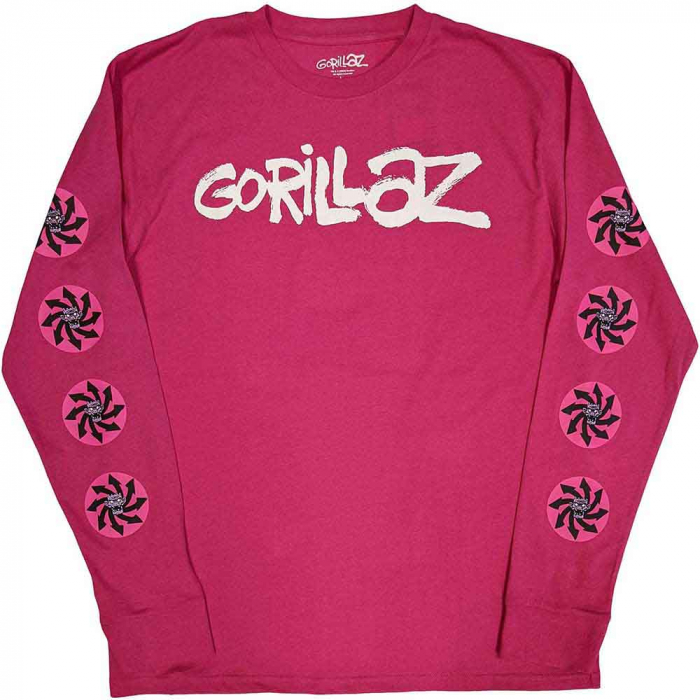 Gorillaz Unisex Long Sleeve T-Shirt: Repeat Pazuzu (Sleeve Print) [1]