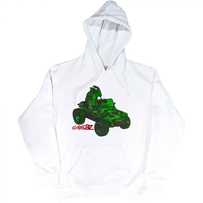 Gorillaz Unisex Pullover Hoodie: Green Jeep [1]