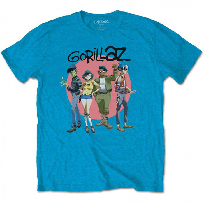 Gorillaz Unisex T-Shirt: Group Circle Rise [1]