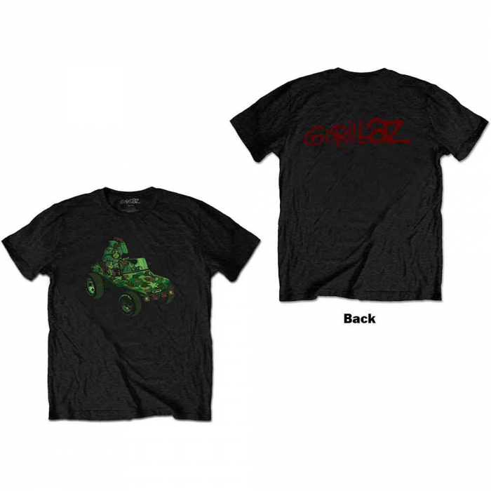 Gorillaz Unisex T-Shirt: Group Green Geep (Back Print) [1]