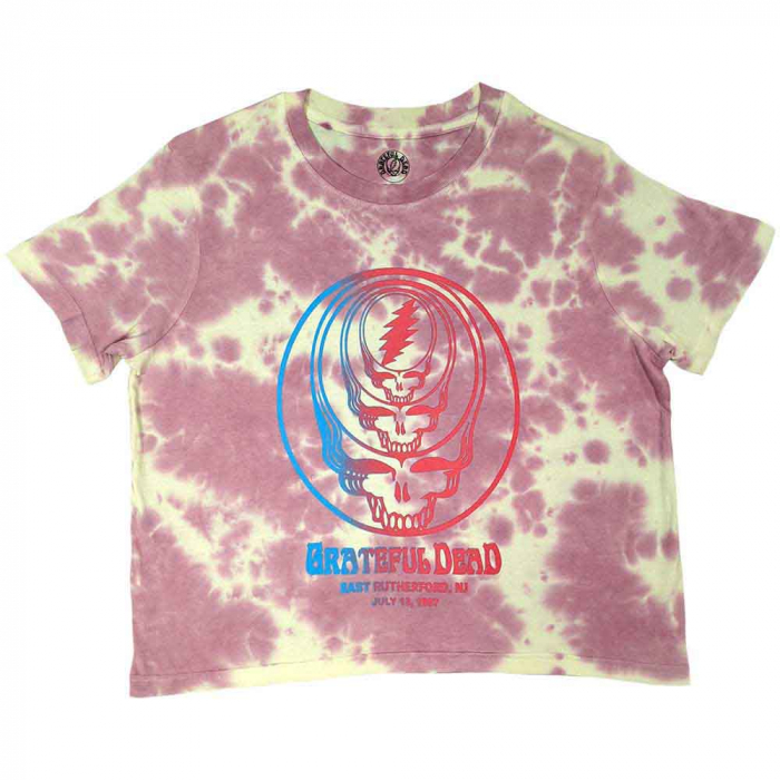 Grateful Dead Ladies Crop Top: Concentric Skulls (Wash Collection) [1]