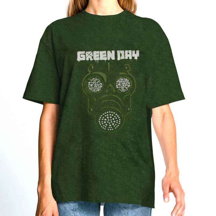 Green Day Unisex T-Shirt: Gas Mask (Wash Collection) [1]