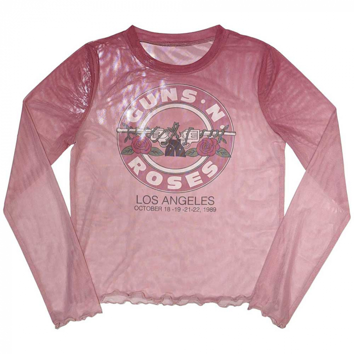 Guns N' Roses Ladies Long Sleeve T-Shirt: Bullet Seal (Mesh) [1]