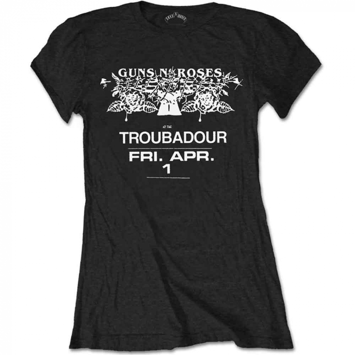 Guns N' Roses Ladies T-Shirt: Troubadour Flyer [1]