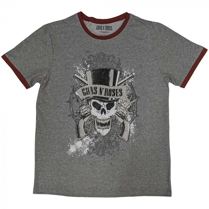 Guns N' Roses Unisex Ringer T-Shirt: Faded Skull [1]
