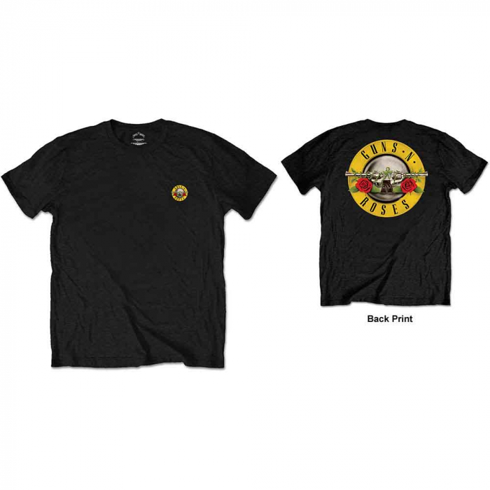 Guns N' Roses Unisex T-Shirt: Classic Logo (Back Print/Retail Pack) [1]